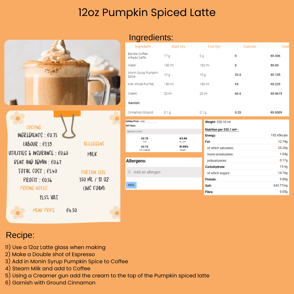Spiced Pumpkin Latte