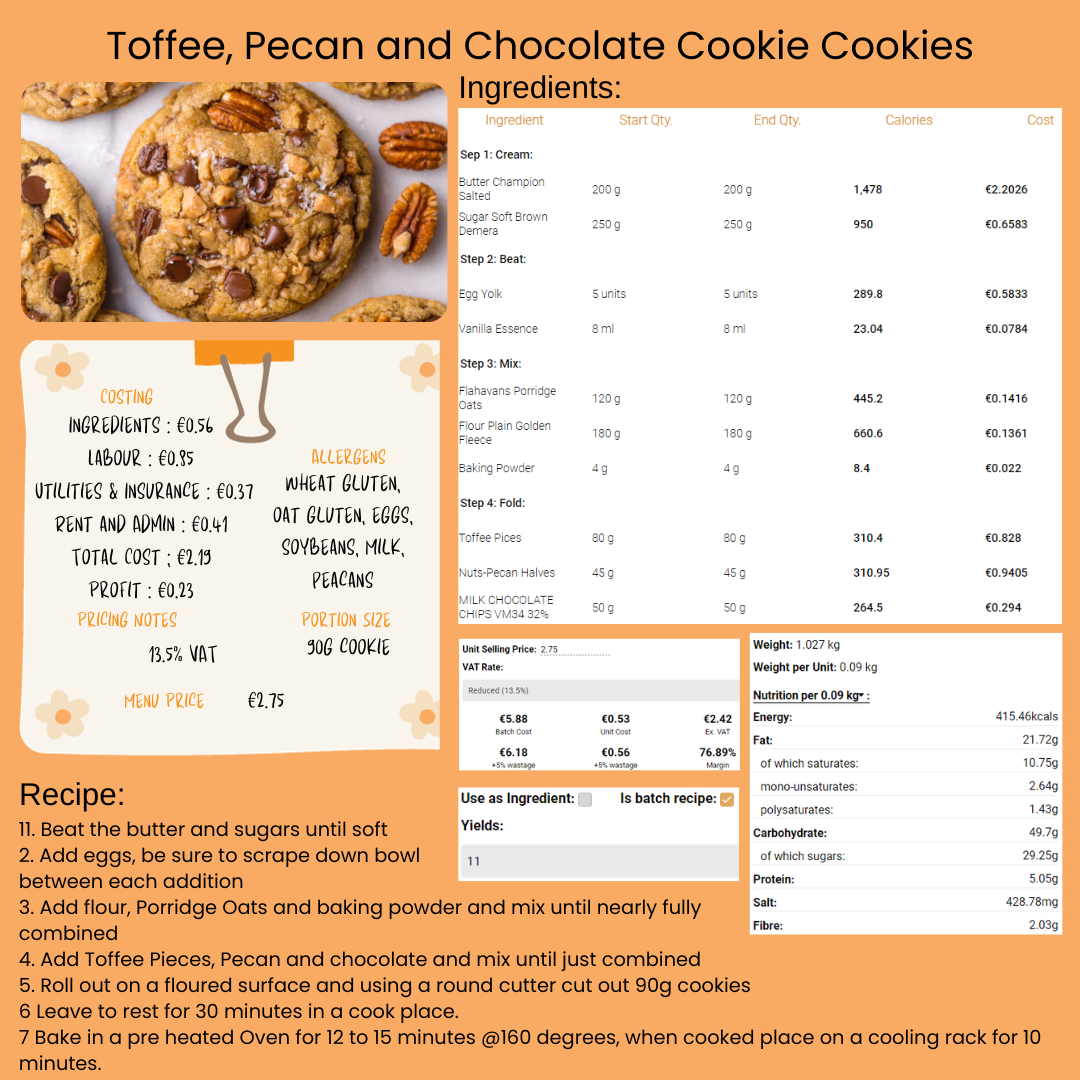 Toffee, pecan and chocolate cookie